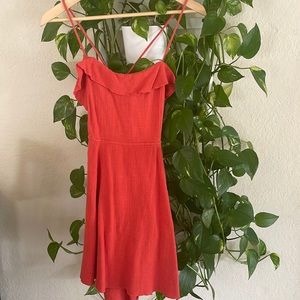 FP ORANGE OPEN BACK RUFFLE DRESS